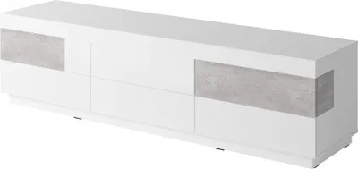 Image de Meuble TV XL design 200cm collection KILES. Coloris blanc et gris.