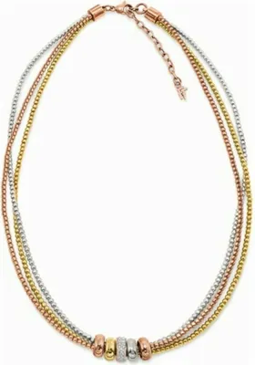 Productafbeelding van Folli Follie 3n15t008ryc damesketting, zilverkleurig, meerkleurig, 42 cm