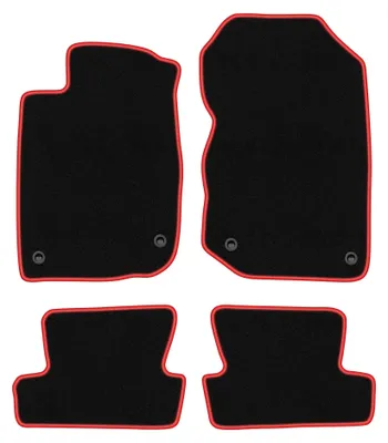 Immagine prodotto di Tappetini in moquette per Honda CR-Z 2010-2016 (coupé) – set 4 pezzi, nero/rosso, su misura – Wielganizator CARLUX