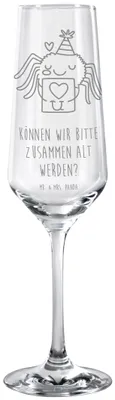 Produktbild von Mr. & Mrs. Panda Glas Spinne Agathe Brief - Transparent - Geschenk, Liebespaar, Heiratsantrag, Sektglas graviert, Liebesbeweis, Champagnerglas, Treuetest, Verliebt