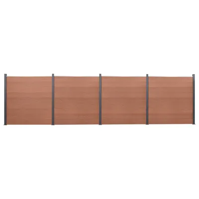 Image de Ensemble de panneaux de clôture marron 699x186 cm WPC