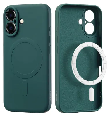 Imagen del producto de Funda de Colores con MagSafe para Apple iPhone 16 - Verde oscuro
