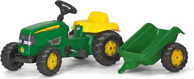 Obrázek produktu pro RollyToys Šlapací traktor John Deere s přívěsem, děti 2,5-5 let, zadní závěs
