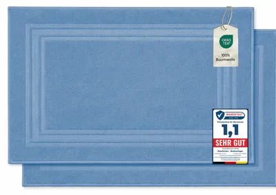 Produktbild von Komfortec 2er Badvorleger aus 100% Baumwolle, 600 GSM Duschvorleger