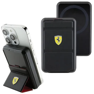 Produktbild von Powerbank Ferrari Metall Logo Magsafe Induktiv 15W 10000 Mah Mit Standfunktion - Schwarz