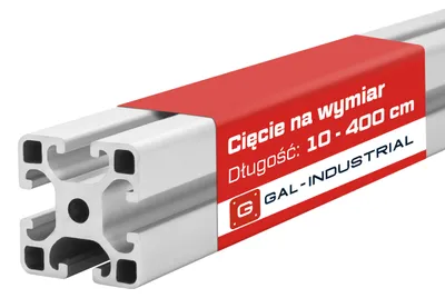 Zdjęcie produktu dla GAL-INDUSTRIAL | Profil konstrukcyjny aluminiowy – 40x40mm - 10cm - cięcie na wymiar