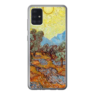 Produktbild von MuchoWow® Handyhülle Schutzhülle Hülle für Samsung Galaxy A52 5G Olivenbäume mit gelbem Himmel und Sonne - Vincent van Gogh Silikon Softcase Handy Hülle - Umschlag