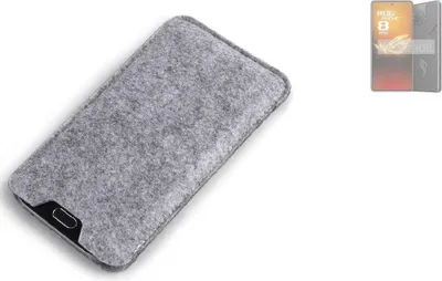 Produktbild von K-S-Trade Filz Handyhülle kompatibel mit Asus ROG Phone 8 Schutzhülle Filztasche Filz Tasche Case Sleeve Handy Hülle Filzhülle grau