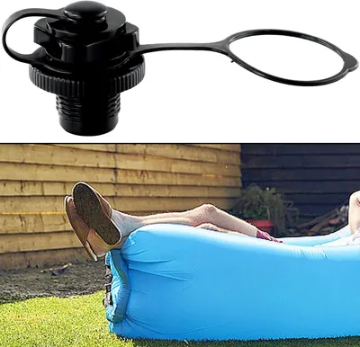 Produktbild von 22 mm Schraubventil für Schlauchboote und Luftmatratzen aus schwarzem Kunststoff
