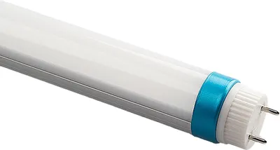 A close-up, angled view of a single LED tube light.