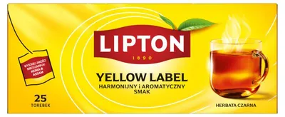Obrázok produktu pre Čierny čaj Lipton Yellow Label, 25 čajových vrecúšok