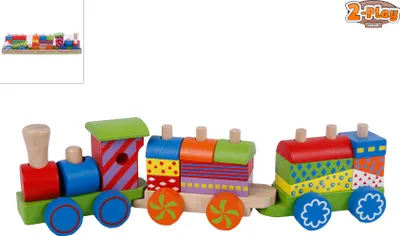 Produktbild von Kids 2Play Holzzug mit Wagons, Holzspielzeug + Bauklätzen, Spielzeug für Kinder