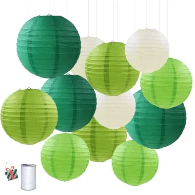 Zdjęcie produktu dla Omgoods - Zestaw 12 kolorowych papierowych lampionów do dekoracji i imprez