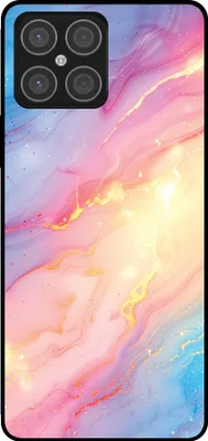 Produktbild von Smartphonica Telefon Fall geeignet für Huawei Honor X8 4G mit Regenbogen Glitter Marble Print - TPU Backcover Fall Regenbogen Glitter Marble Design