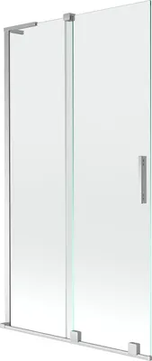 Produktbild von Mexen Velar L Badewannenabtrennung 2-flügelig, verschiebbar 100 x 150 cm, transparent, Chrom - 896-100-003-01-01