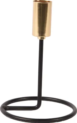 Produktbild von Kerzenhalter für Stabkerzen Metall 13,5cm Schwarz / Gold