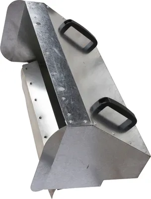 A product shot of a sweeping attachment for a machine.