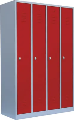 Produktbild von Spind Garderobenschrank Stahlschrank Metallschrank Kleiderspind 4 Abteile 510144