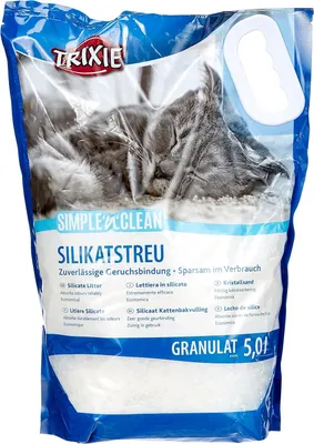 Produktbild von Katzenstreu aus Silikat für Katzen – geruchsneutralisierend – staubarm – 5 Liter