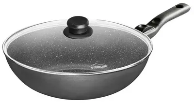 Immagine prodotto di STONELINE® Padella Wok 30 cm con manico rimovibile | con coperchio