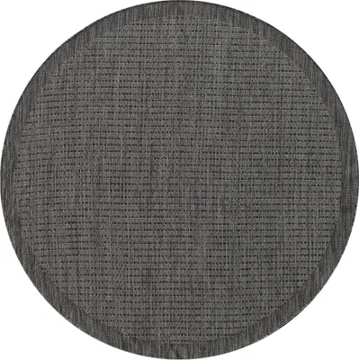 Productafbeelding van Buitentapijt, effen, voor terras, balkon of keuken, zwart, 120x120 cm, rond