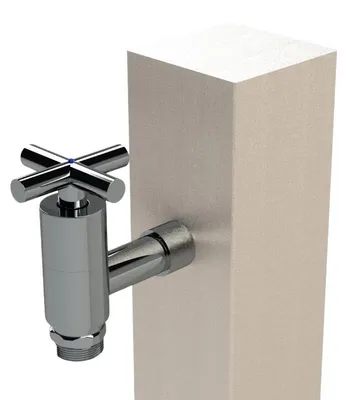 Produktbild von Wasserzapfsäule 80x80 eckig Kaltwasser Edelstahl V2A geschliffen