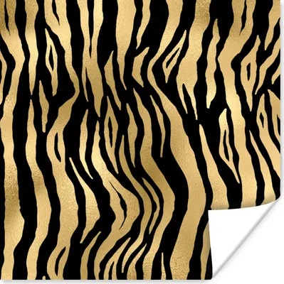 Produktbild von MuchoWow® Poster Muster - Zebra - Gold 75x75 cm - Wand Dekoration
