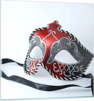 Produktbild von Bilder auf glas - Venedig Karneval Maske - 60x60cm - Glasbilder - Wandbilder - Kunstdruck - zum Aufhängen bereit - Wanddekoration aus Glas - Glas Bilder - Wandbild auf Glas - Einteilig - GAC60x60-2380