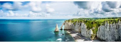 Image de Tableau sur toile Etretat 30x97 cm, Tableau mural moderne pour décoration intérieure