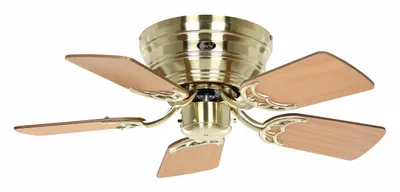 Obrázok produktu pre Plochý stropný ventilátor s reťazou Classic Flat III Brúsená mosadz 75