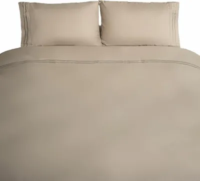 Obrázek produktu pro Ložní prádlo 200 x 220 cm se 2 povlaky na polštáře 50 x 70 cm - 4dílná sada pro 2 osoby Hnědá barva