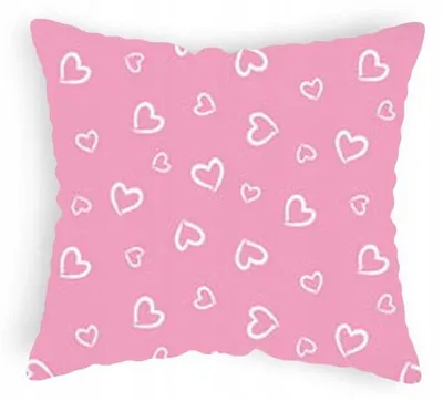 Image de Designpremium Housse de coussin coton cœurs roses 70x80 cm