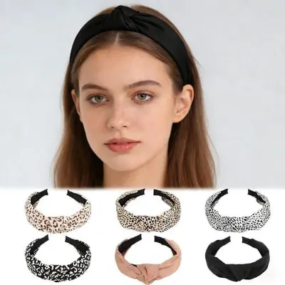 Produktbild von 6er-Set Haarbänder mit Knoten, breite rutschfeste Stirnbänder für Damen und Mädchen, Haarband-Accessoires für Sport, Make-up, Arbeit, Alltag und besondere Anlässe