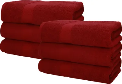 Produktbild von Betz 6 Stück Saunatücher 70 x 200 cm PREMIUM 100% Baumwolle Badetuch Liegetuch Strandtuch   Farbe: rubinrot