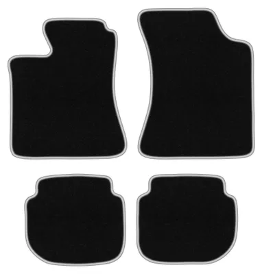 Productafbeelding van Velours automatten voor Volvo 440 / 460 1988-1996 (sedan) – 4-delig, zwart/zilver, op maat – Wielganizator CARLUX