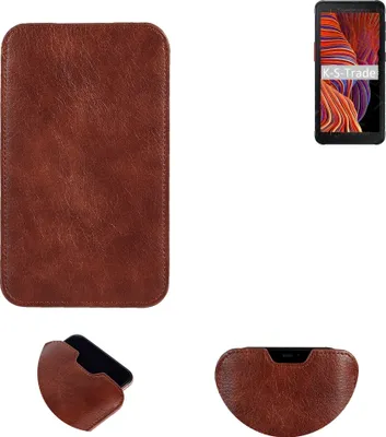 Produktbild von K-S-Trade Schutzhülle Handyhülle kompatibel mit Samsung Galaxy XCover 5 Handytasche Kunstleder Sleeve in braun