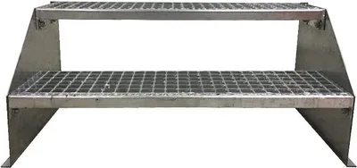 Produktbild von 2 stufige freistehende Stahltreppe Standtreppe Breite 60cm / Geschosshöhe 42cm verzinkt