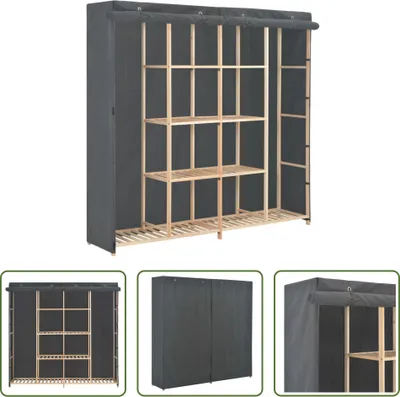 Produktbild von The Living Store Kleiderschrank Grau 173 x 40 x 170 cm Stoff