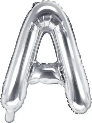Immagine prodotto di Palloncini in foil lettera "A", 35 cm, argento (1 scatola / 50 pezzi)