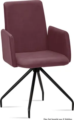 Produktbild von Armlehnstuhl (8er-Set) Detana 52x92x60 Schwarz/Marsala