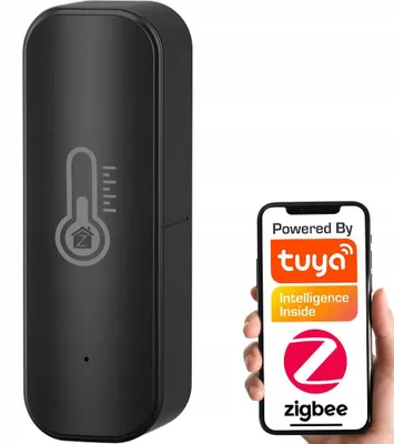 Produktbild von Tuya Temperatur- und Feuchtigkeitssensor Schwarz ZigBee Smart Life