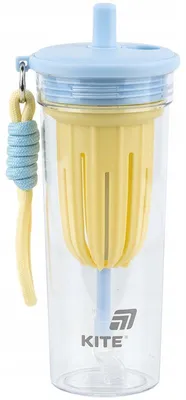 Obrázok produktu pre Fľaša na vodu s náustkom a slamkou, 650 ml, so sitkom, Kite
