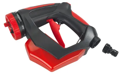 Produktbild von Maximex 8in1 Gartenbrause mit Seifenreservoir 200 ml, 8 Strahlarten, Gartenhelfer für Autowäsche, Reinigung, Pflanzenbewässerung, mit Dauerarretierung, Aufsatz für Gartenschlauch