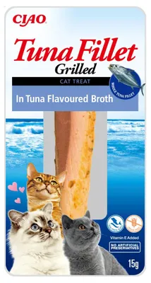 Produktbild von INABA CIAO Thunfischfilet in Thunfischbrühe, Katzenleckerli, 15 g (EU001)