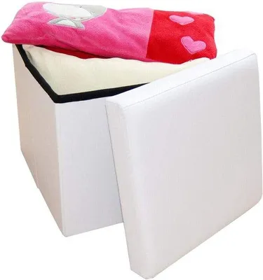 Immagine prodotto di Sgabello pieghevole con vano portaoggetti 38x38x38 cm, contenitore sotto la seduta, soggiorno