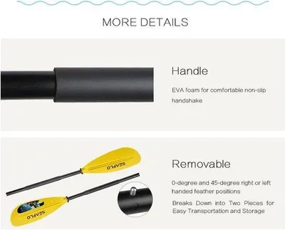 Obrázek produktu pro Pádlo 220 cm, zeleno-černé, s nastavitelnou rukojetí
