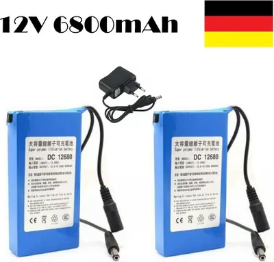 Produktbild von 2ks 12V 6800mAh dobíjecí Li-Io baterie pro bezdrátovou lampu CCTV kamery