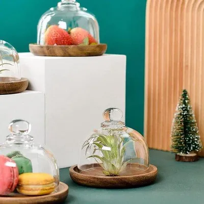 Image de Mini présentoir à desserts en verre, 4 pièces, 10 x 10 cm, pour gâteaux et anniversaires