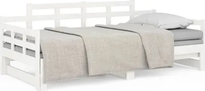 Obrázek produktu pro vidaXL Rozkládací lehátko bílé masivní borovice 2x(90x200) cm