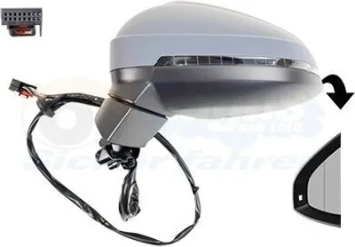 Image de VAN WEZEL 0346805 Rétroviseur extérieur gauche pour AUDI A4 B9 Avant (8W5, 8WD) Asphérique apprêté